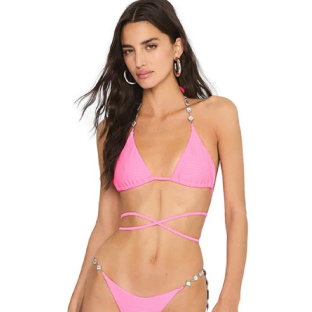 NWT Beach Bunny Rose Triangle Top - Pink & Bloom